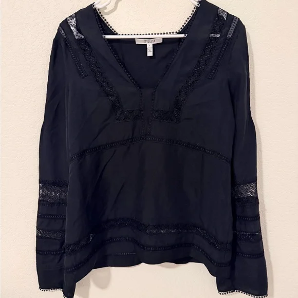 Derek Lam Black Lace Detail Blouse - Picture 4 of 7